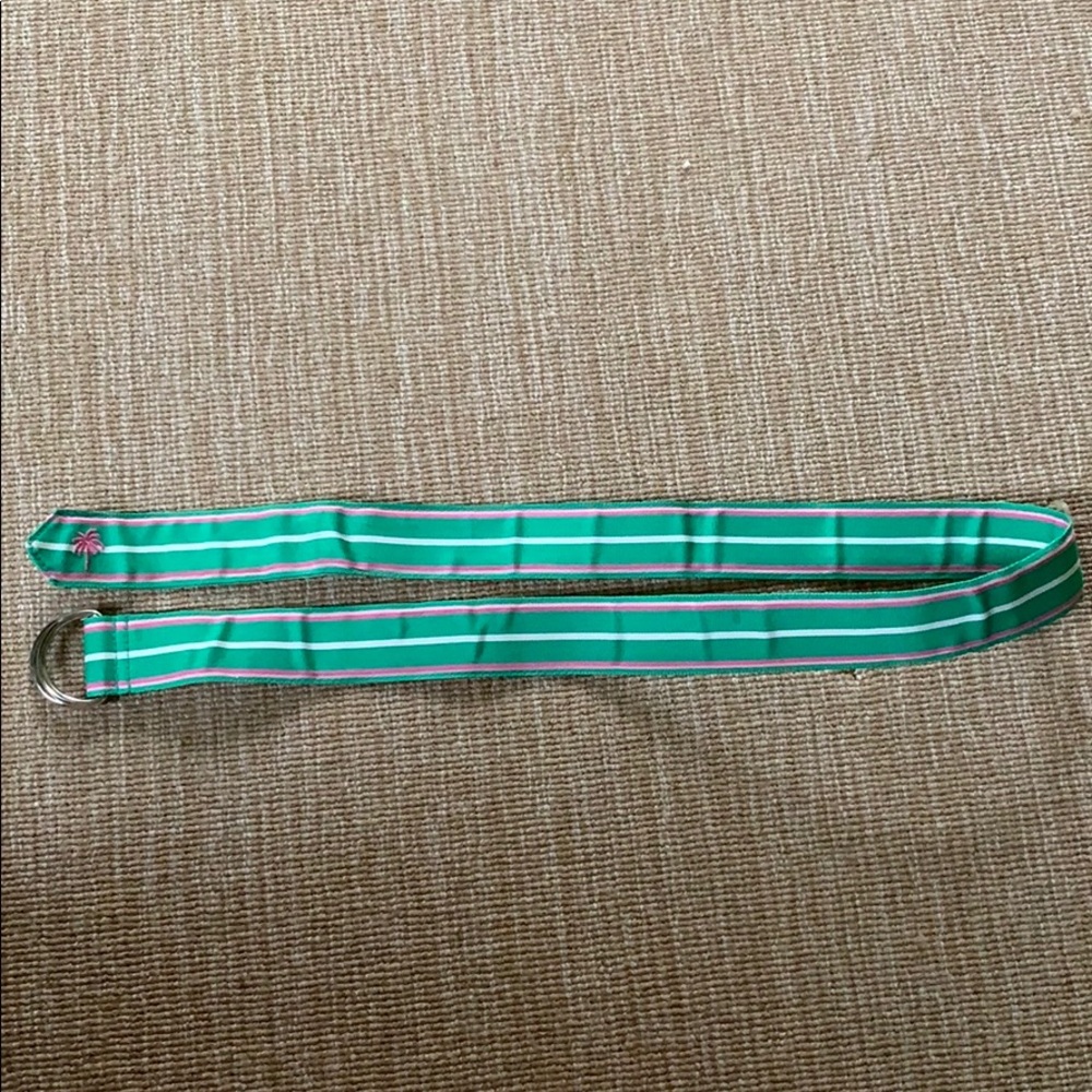 Lily Pulitzer striped green pink white belt M